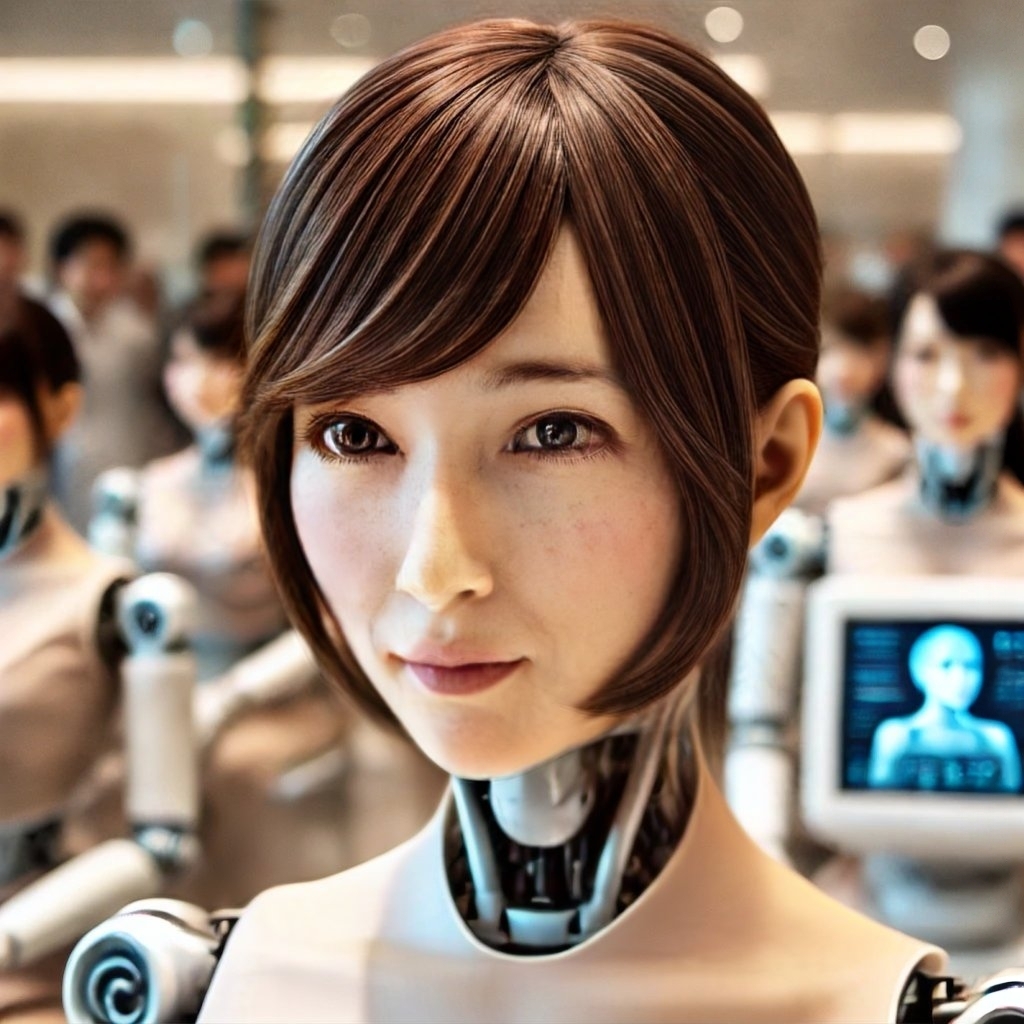 女性ロボットの顔画像